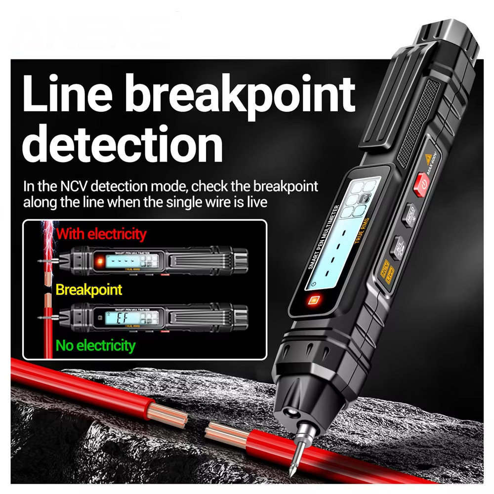 Digital Pen Multimeter 4000 Counts – Voltage, Resistance, NCV Tester with Torch