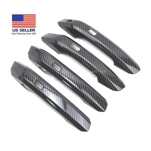 Car Door Handle Cover Trim for Audi Q5 A4 B9 A5 F5 2017-2022 Carbon Fiber Style