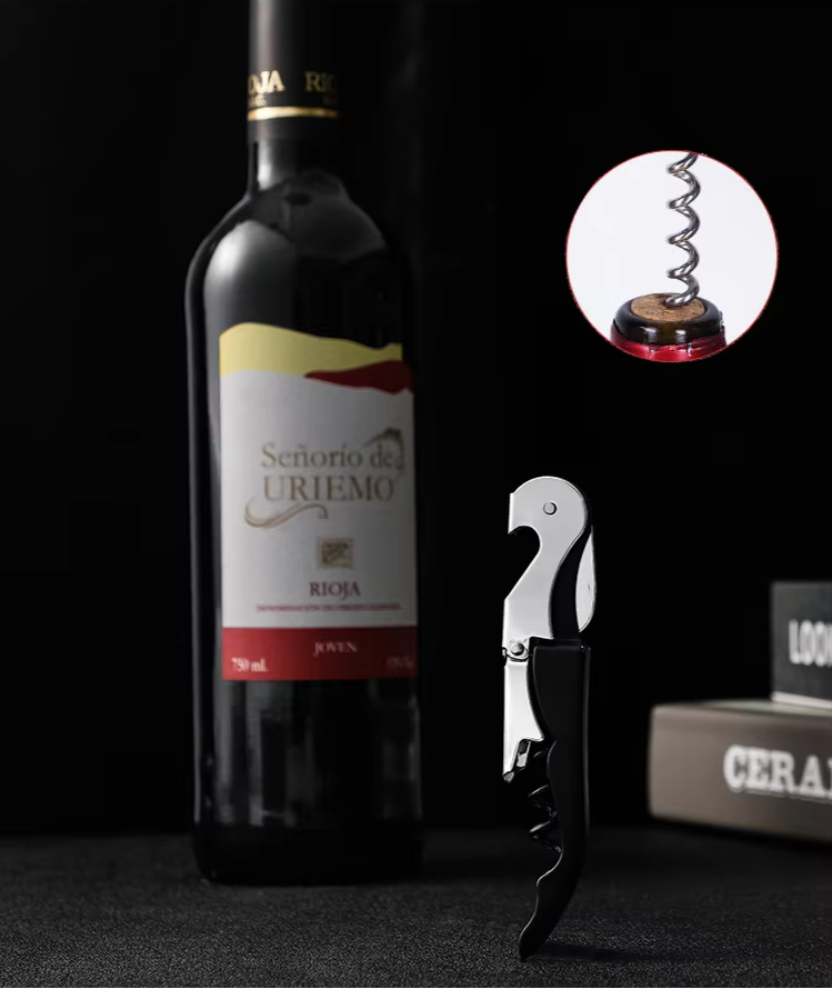 Wine Bottle Opener Set with Stopper & Cup Storage Case Stainless Steel Kit