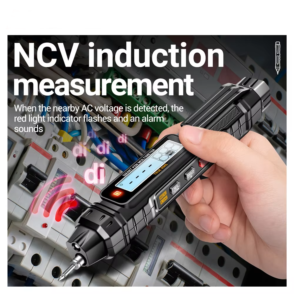 Digital Pen Multimeter 4000 Counts – Voltage, Resistance, NCV Tester with Torch