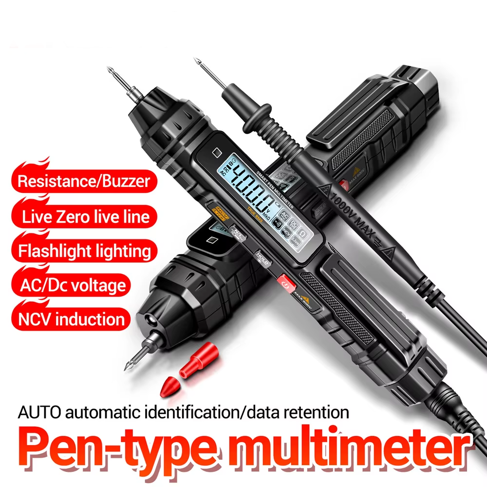 Digital Pen Multimeter 4000 Counts – Voltage, Resistance, NCV Tester with Torch