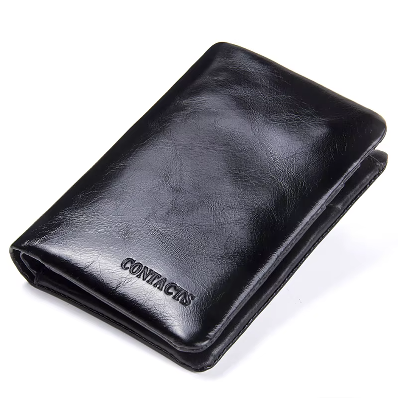 Genuine Leather Vintage Men's Wallet, Classic Card Holder, Coin Pocket, Money Clip