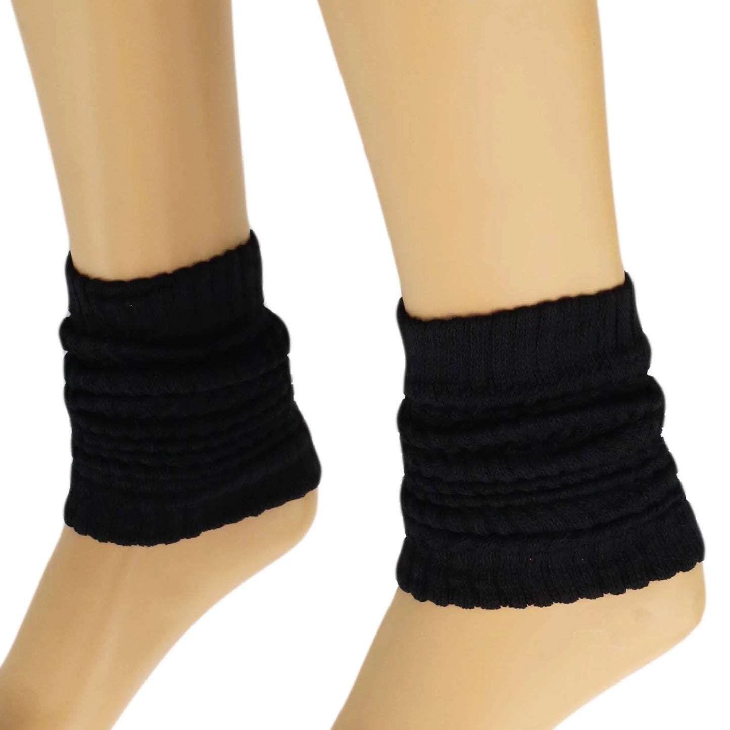 Women's Cotton Knitted Leg Warmers, Retro Style, 1 Pair, 20 Inches, Multiple Colors