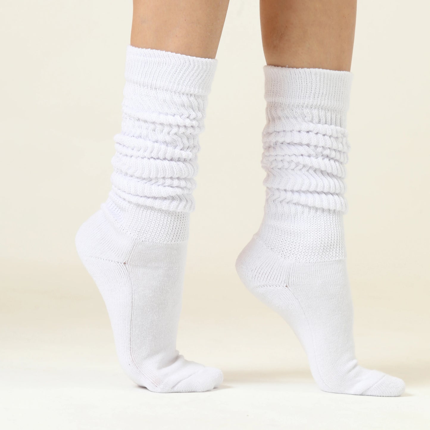 Women's Slouch Socks - 3 Pairs, Knee High, Soft Cotton, Shoe Size 5-10