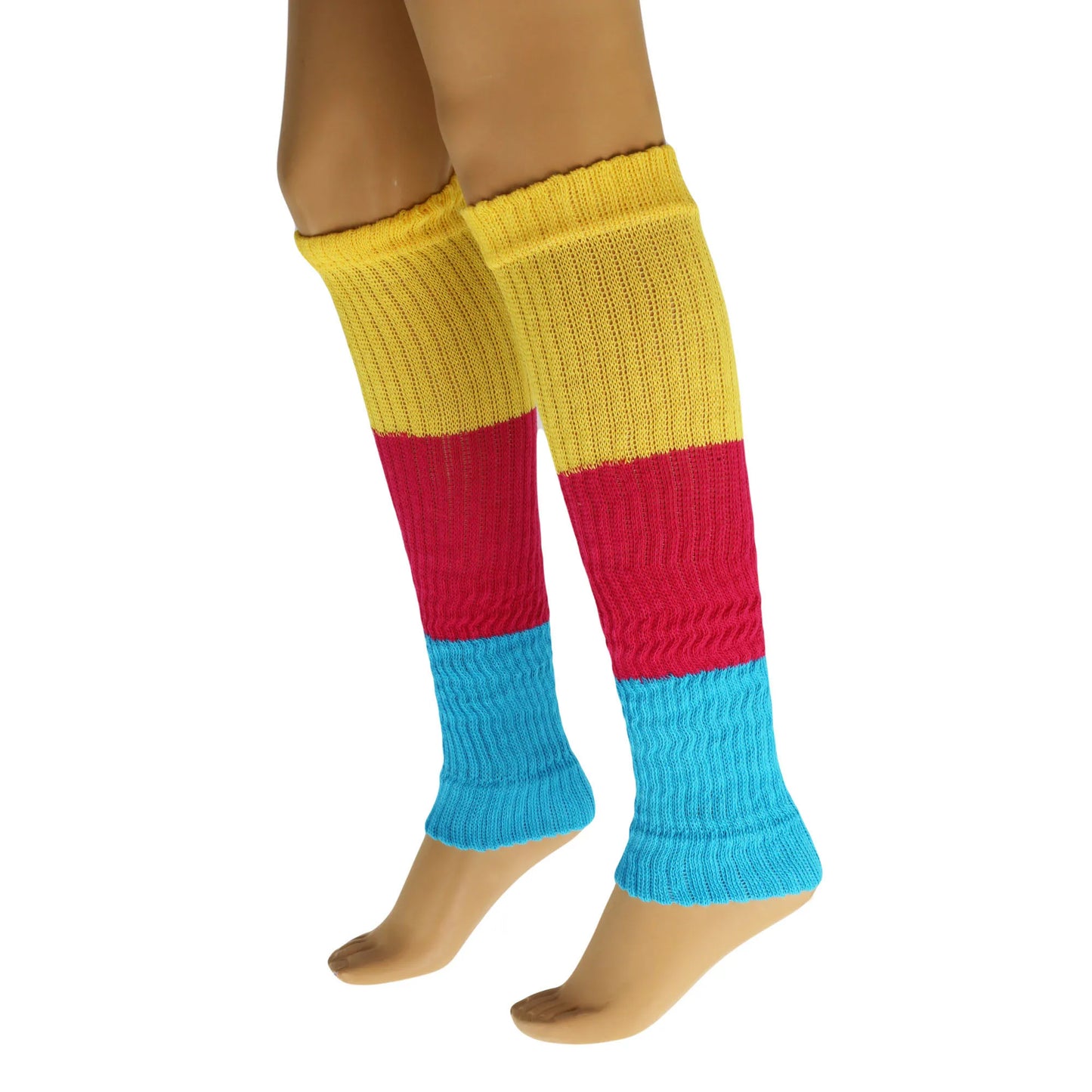 Women’s Colorful Baggy Leg Warmers, 100% Cotton, 1 Pair, Retro Style