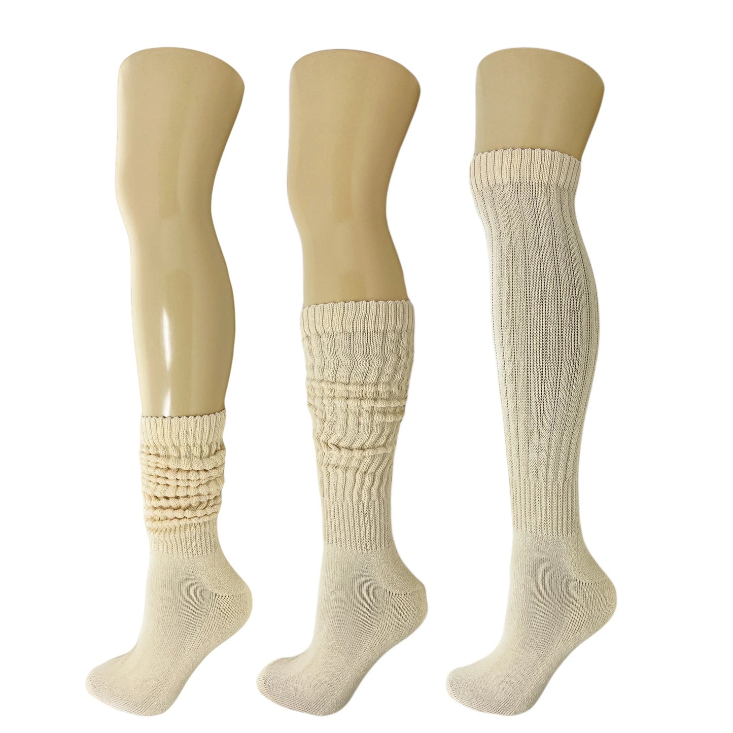 Stylish Scrunch Knee-High Socks for Women - Comfortable Knit Crew Socks, 1 Pair