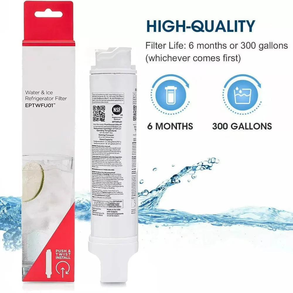 Refrigerator Water Filter for EPTWFU01 Compatible with Frigidaire ULX220 EWF02