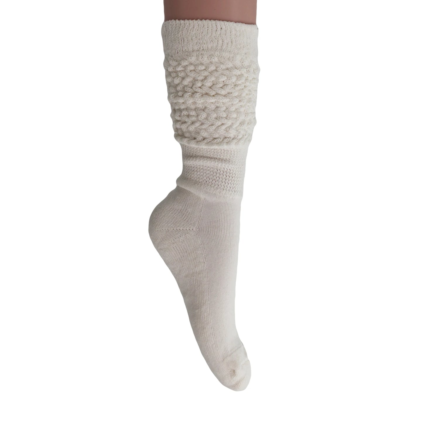 Women's Slouch Socks - 3 Pairs, Knee High, Soft Cotton, Shoe Size 5-10