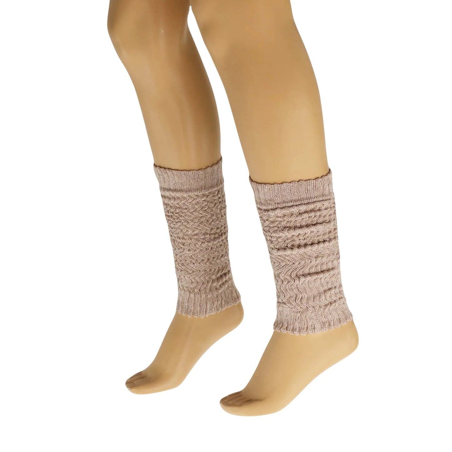 Women's Cotton Knitted Leg Warmers, Retro Style, 1 Pair, 20 Inches, Multiple Colors