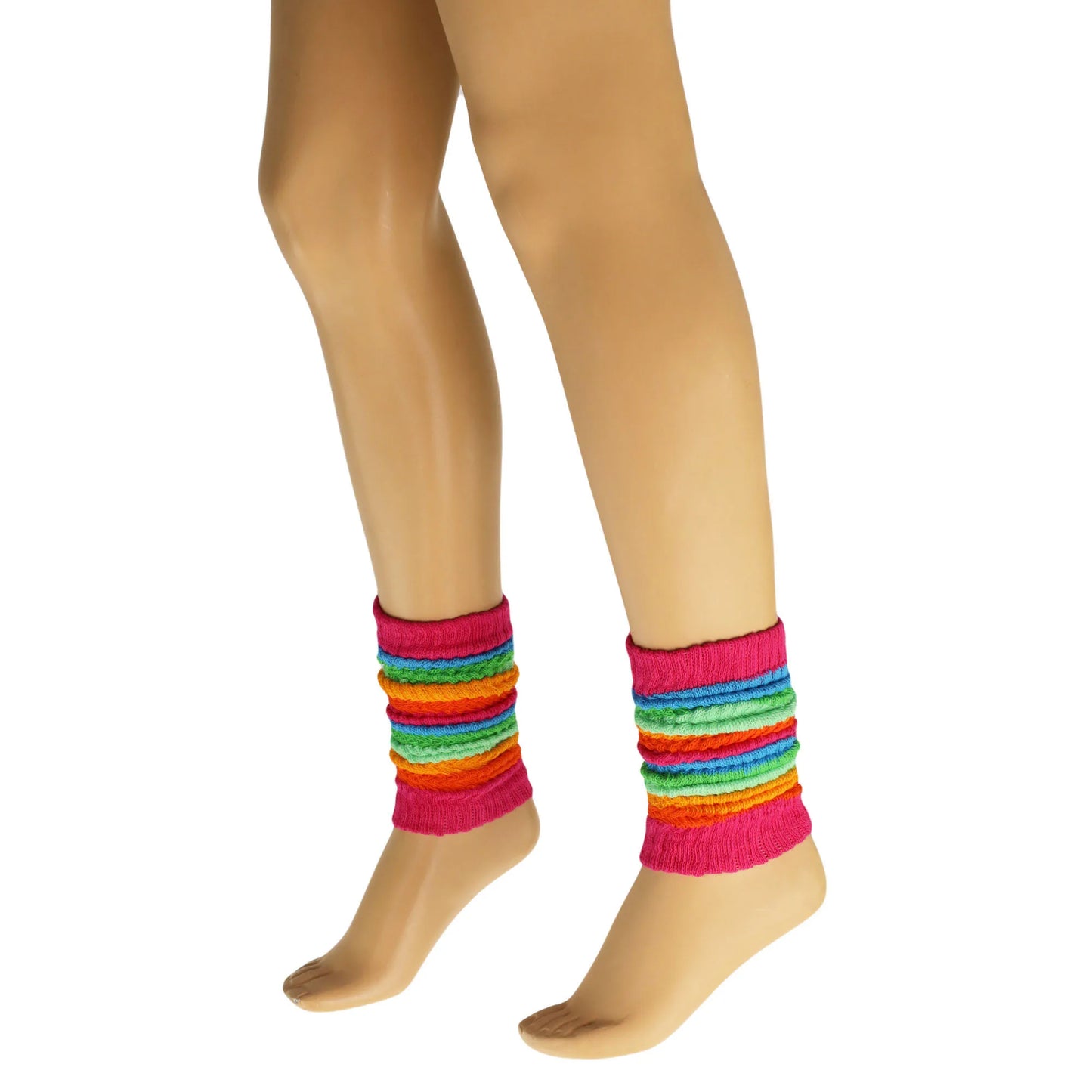 Women’s Colorful Baggy Leg Warmers, 100% Cotton, 1 Pair, Retro Style