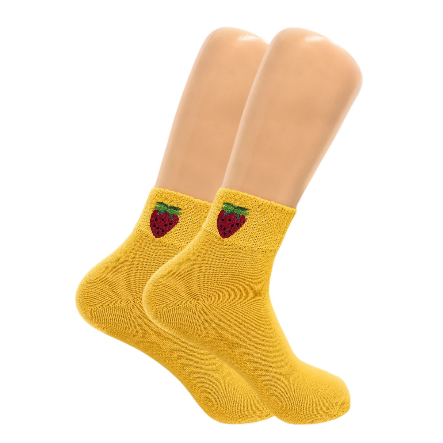 Fruit Ankle Socks for Women Cotton Mini Half Crew Socks 6 Pairs