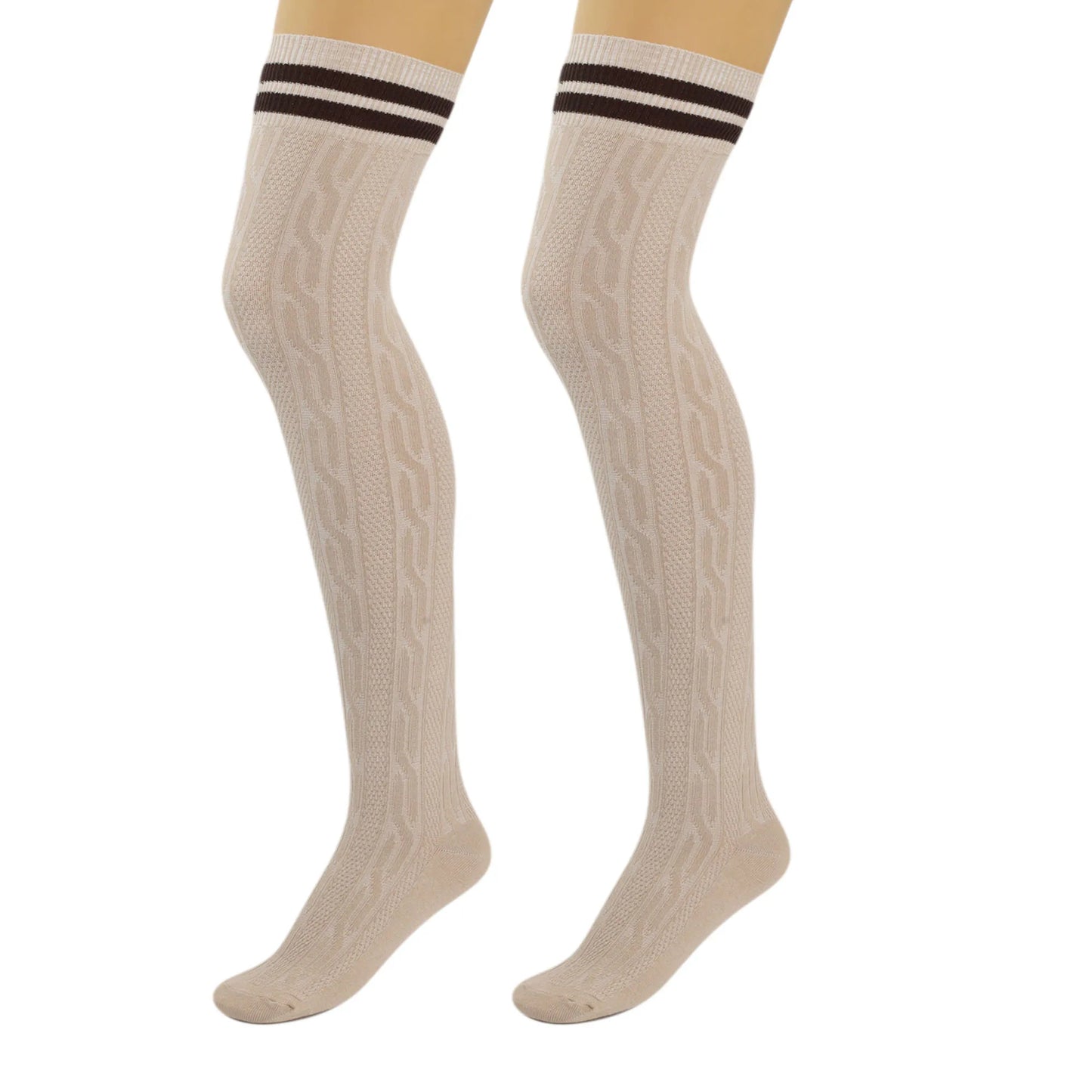 Women's Thigh High Knitted Socks - Over Knee Long Boot Socks, 1 Pair