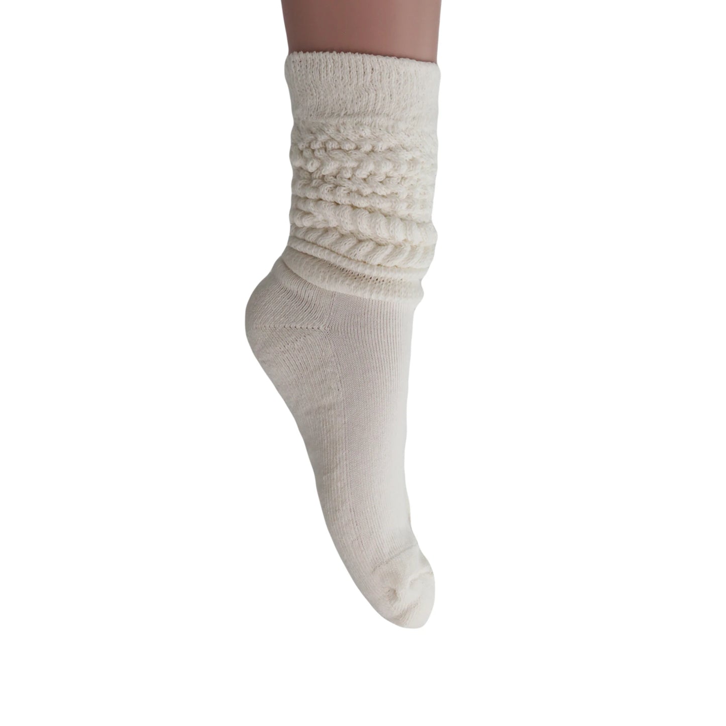 Women's Slouch Socks - 3 Pairs, Knee High, Soft Cotton, Shoe Size 5-10