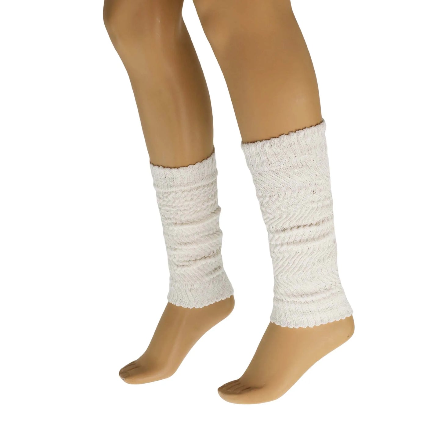 Women's Cotton Knitted Leg Warmers, Retro Style, 1 Pair, 20 Inches, Multiple Colors