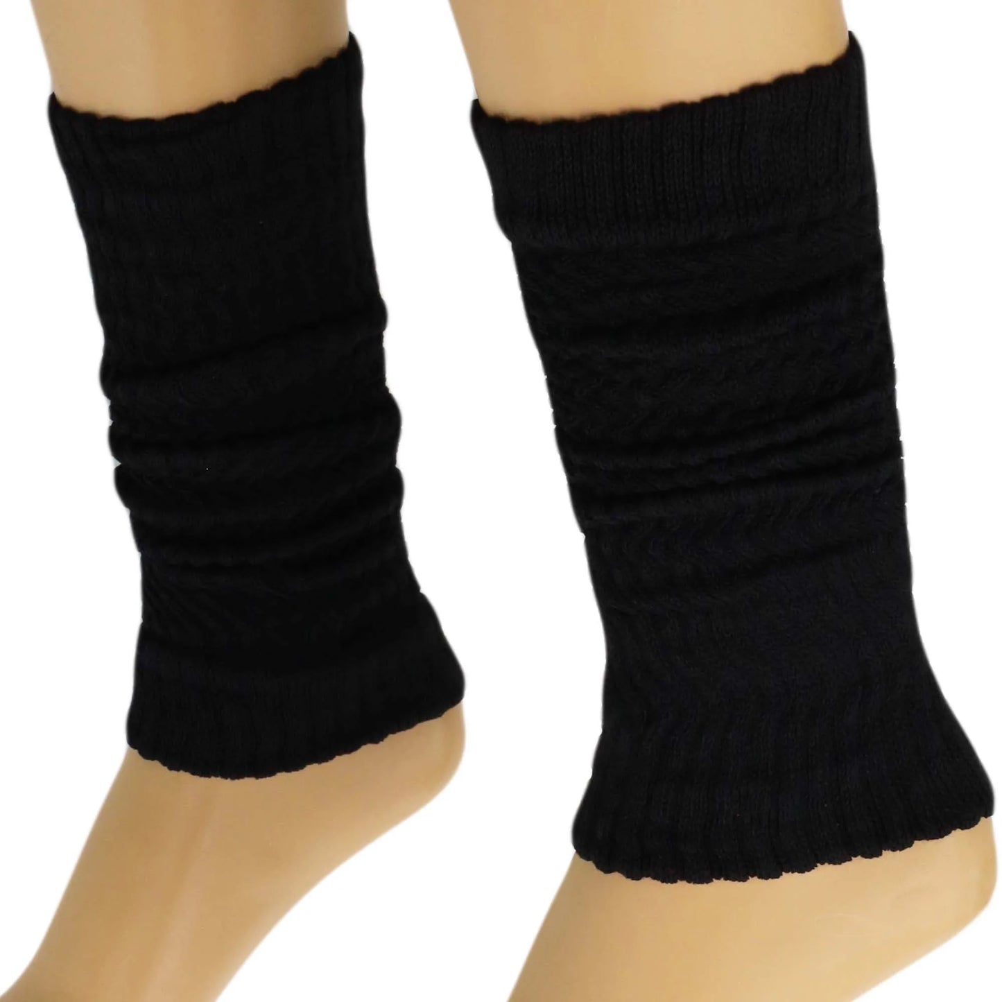 Women's Cotton Knitted Leg Warmers, Retro Style, 1 Pair, 20 Inches, Multiple Colors