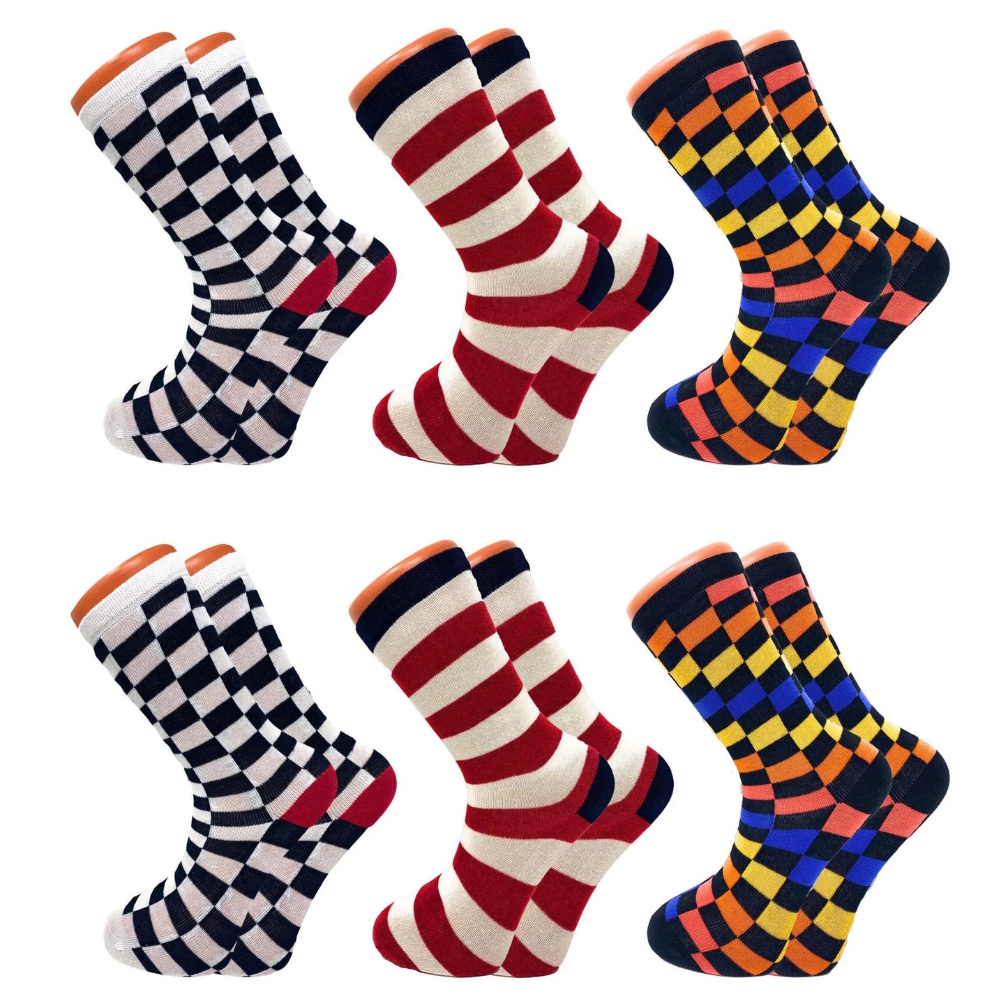 Colorful Funny Cotton Crew Dress Socks 6 Pairs Novelty Socks