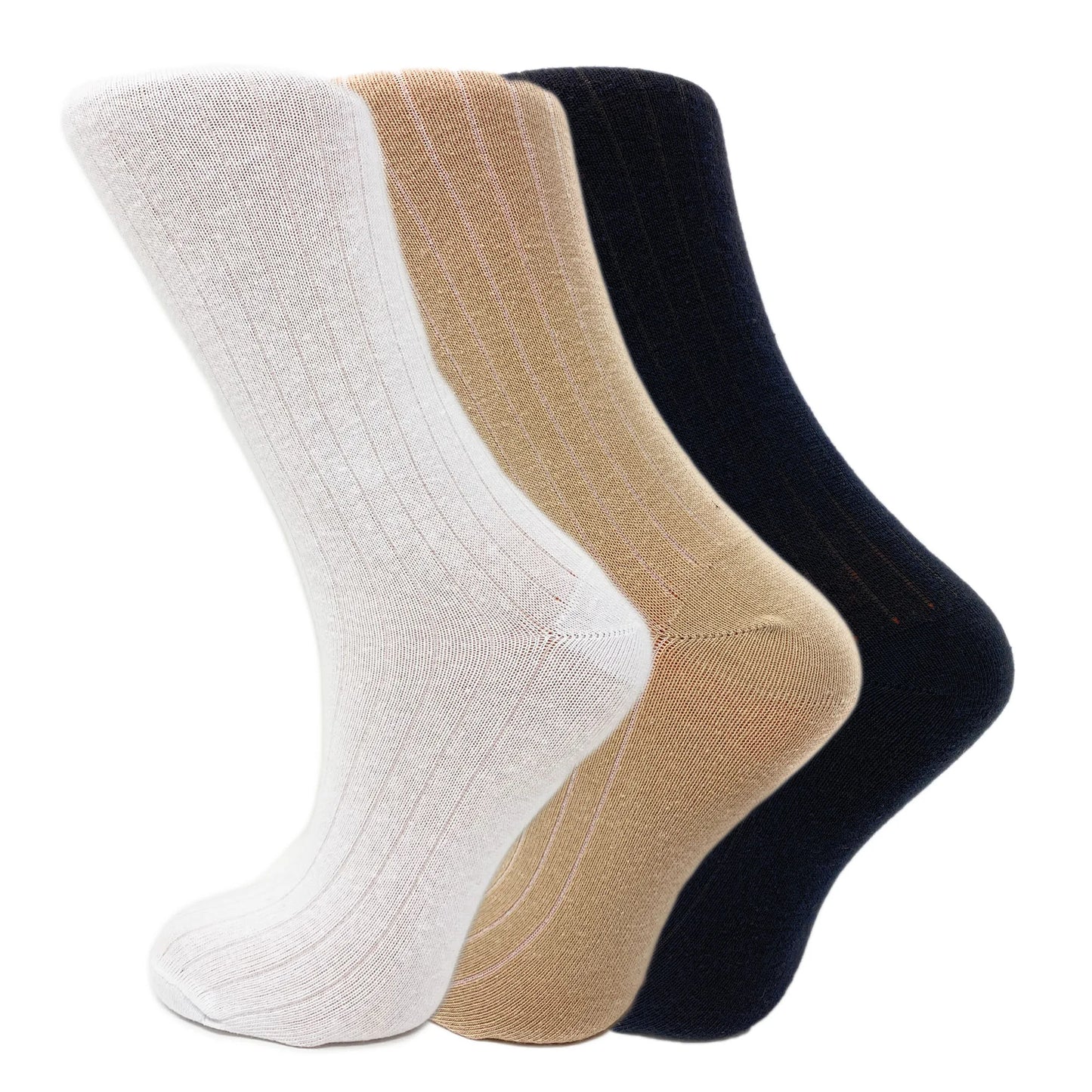 Mid-Calf Cotton Crew Socks for Women, 3 Pairs, Soft and Breathable