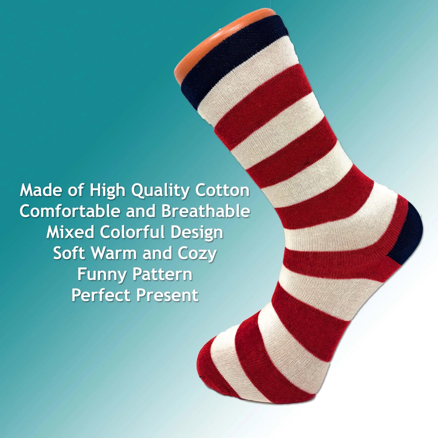 Novelty Colorful Funny Cotton Crew Dress Socks 3 Pairs