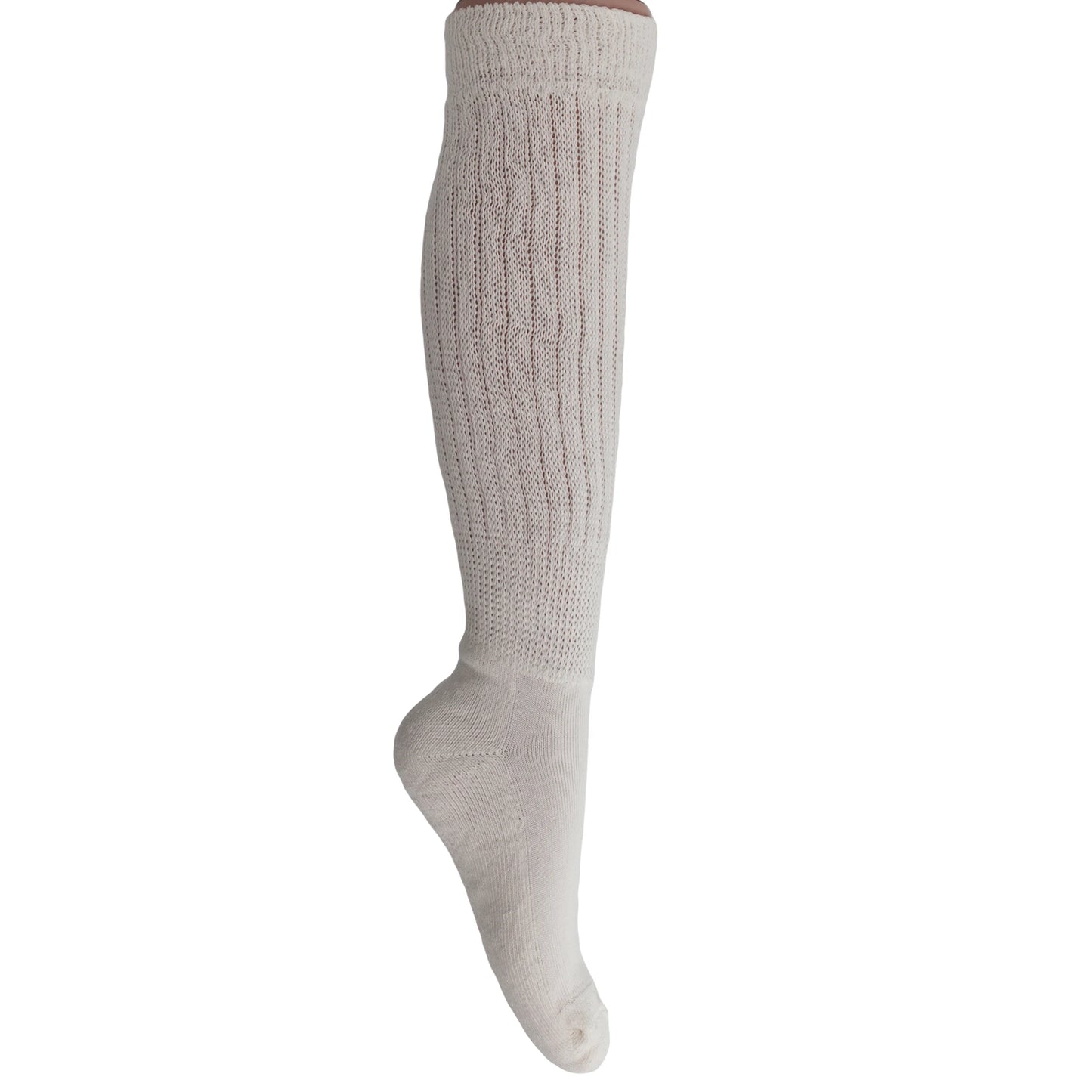 Women's Slouch Socks - 3 Pairs, Knee High, Soft Cotton, Shoe Size 5-10