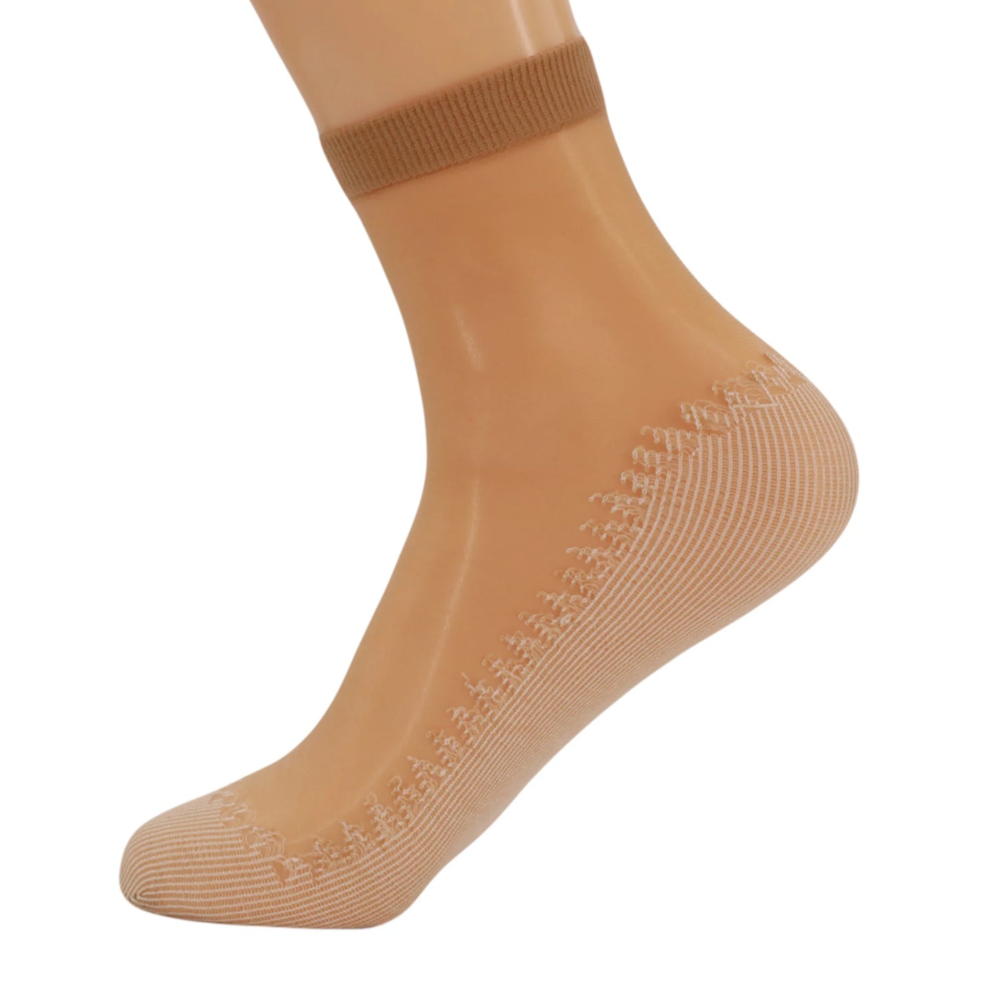 Anti-Slip Sheer Ankle Socks for Women with Cotton Sole 20 Pairs