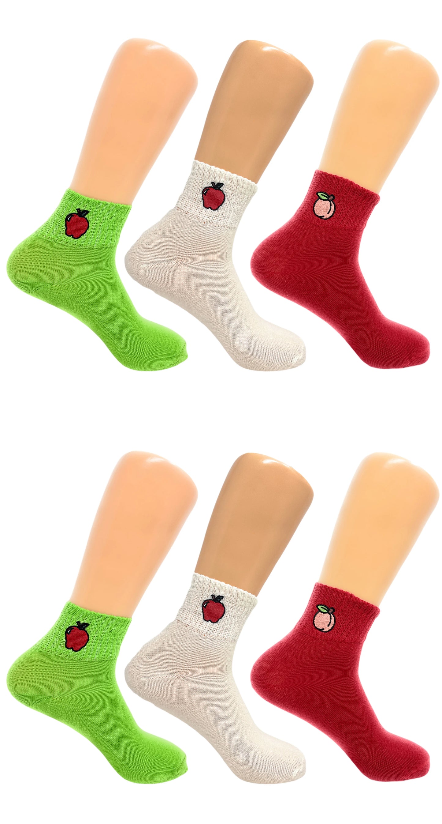 Fruit Ankle Socks for Women Cotton Mini Half Crew Socks 6 Pairs