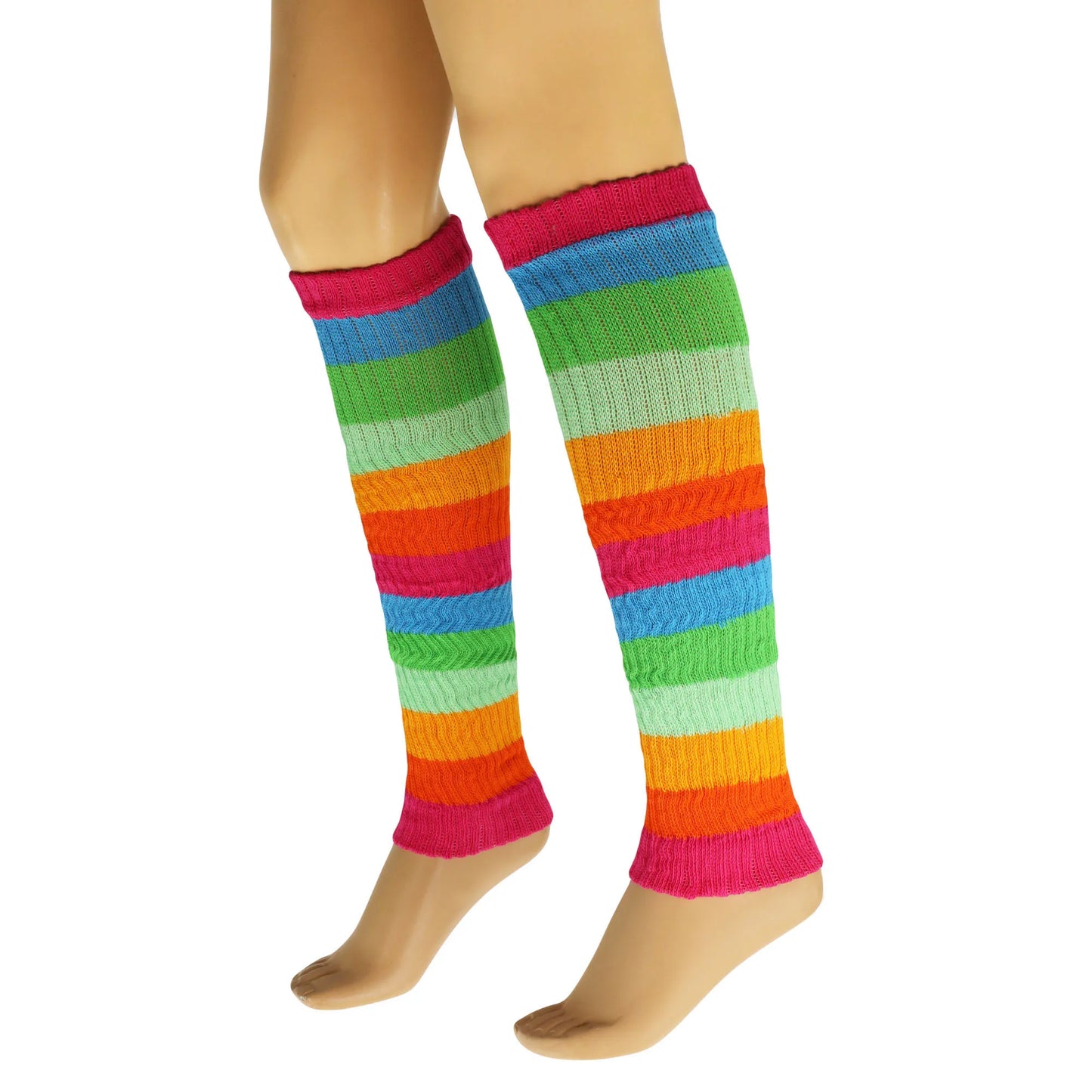 Women’s Colorful Baggy Leg Warmers, 100% Cotton, 1 Pair, Retro Style