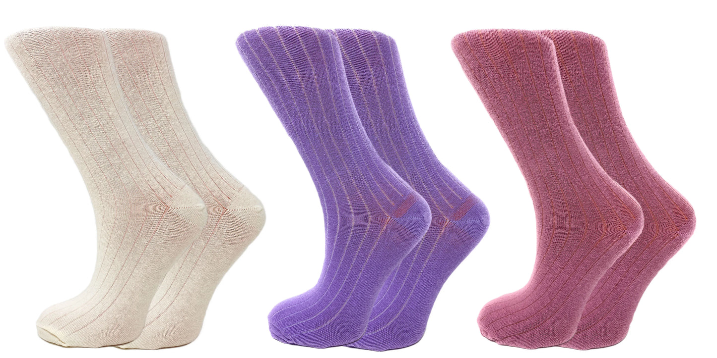 Mid-Calf Cotton Crew Socks for Women, 3 Pairs, Soft and Breathable