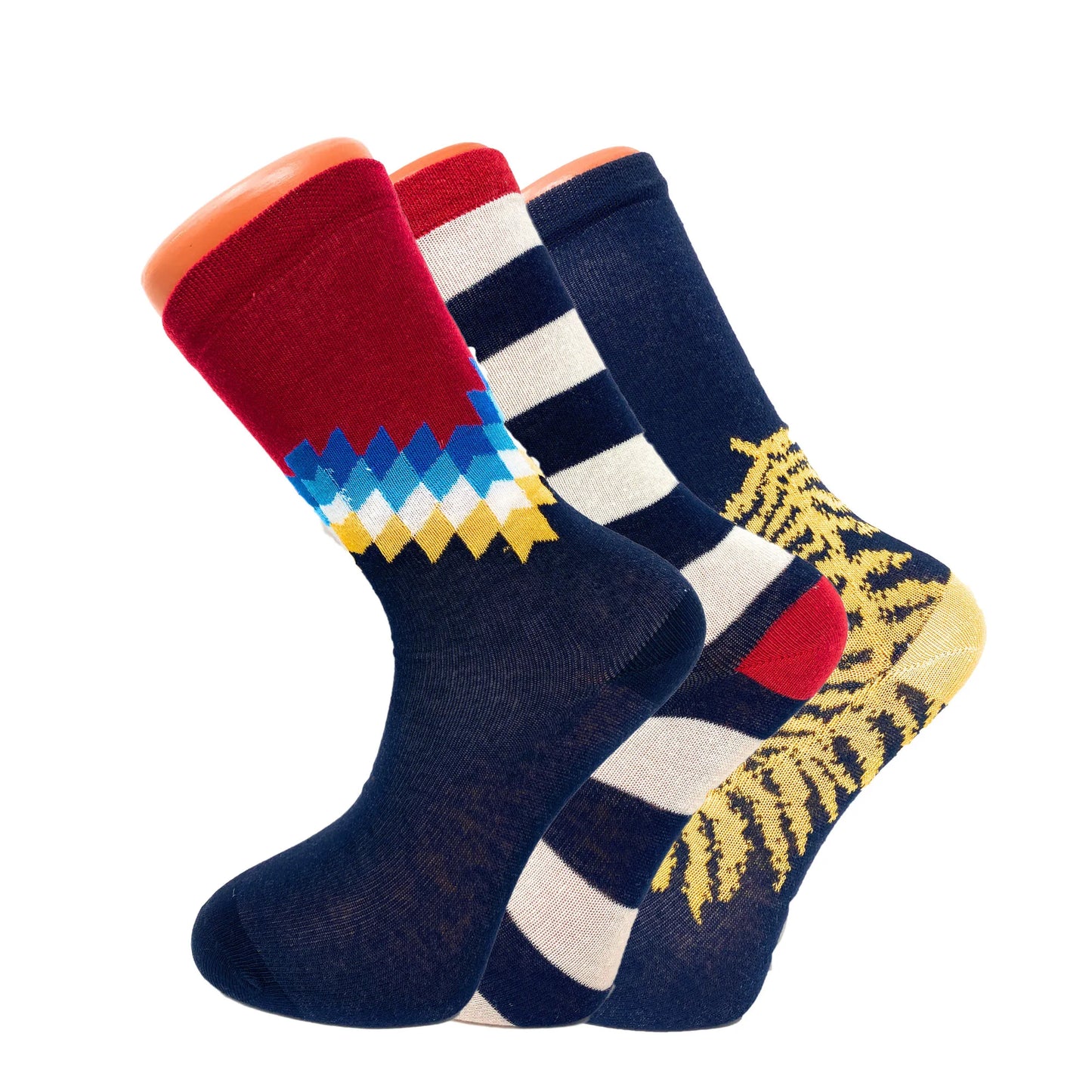 Novelty Colorful Funny Cotton Crew Dress Socks 3 Pairs