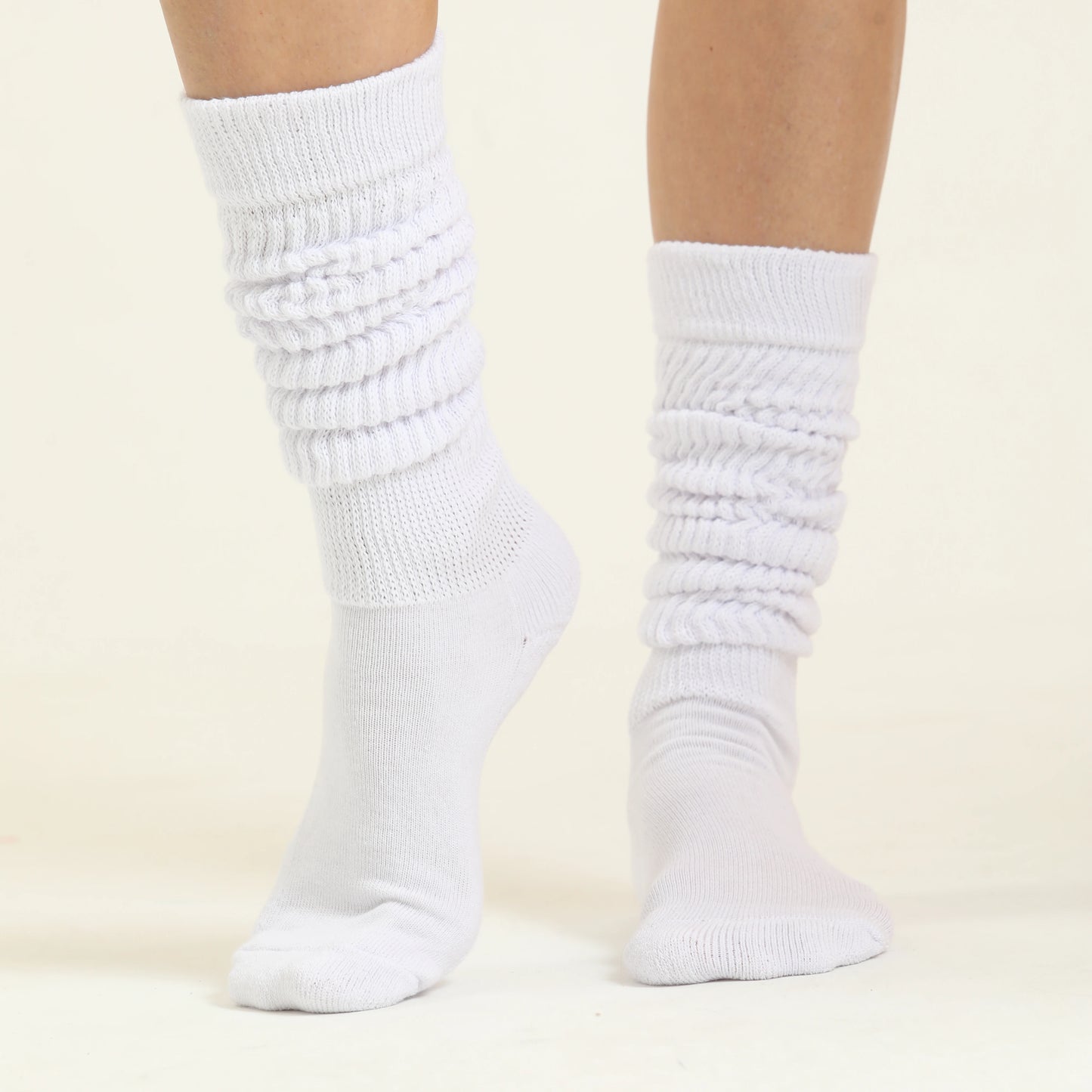 Women's Slouch Socks - 3 Pairs, Knee High, Soft Cotton, Shoe Size 5-10