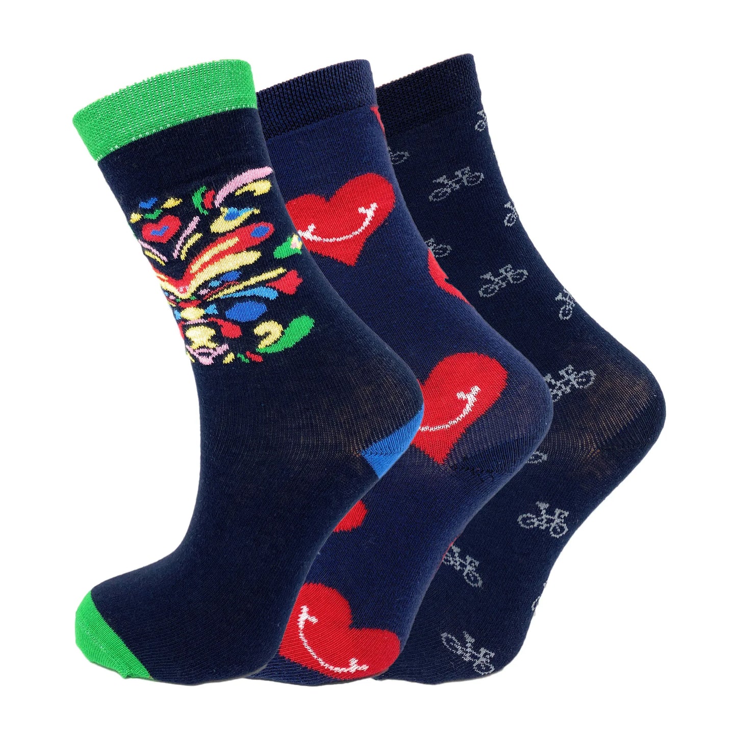 Novelty Colorful Funny Cotton Crew Dress Socks 3 Pairs