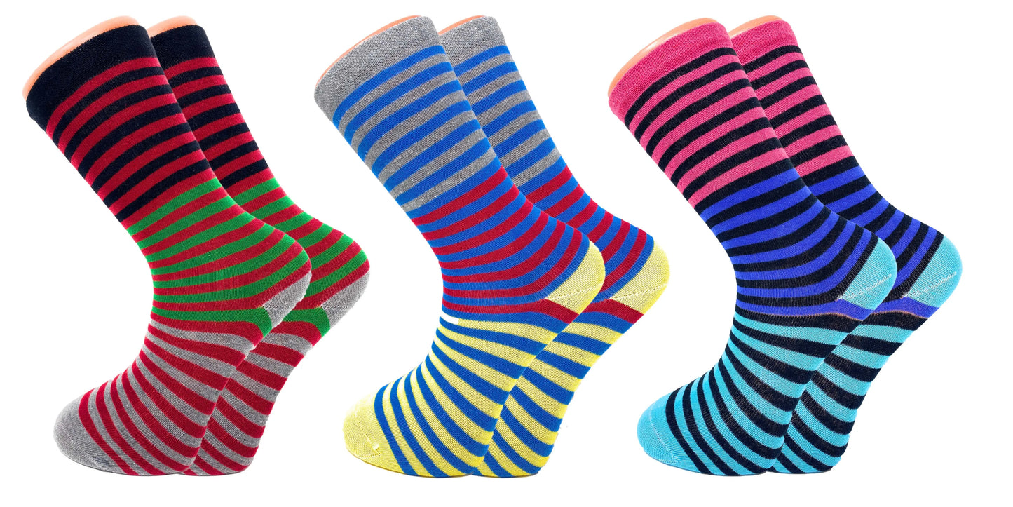 Novelty Colorful Funny Cotton Crew Dress Socks 3 Pairs