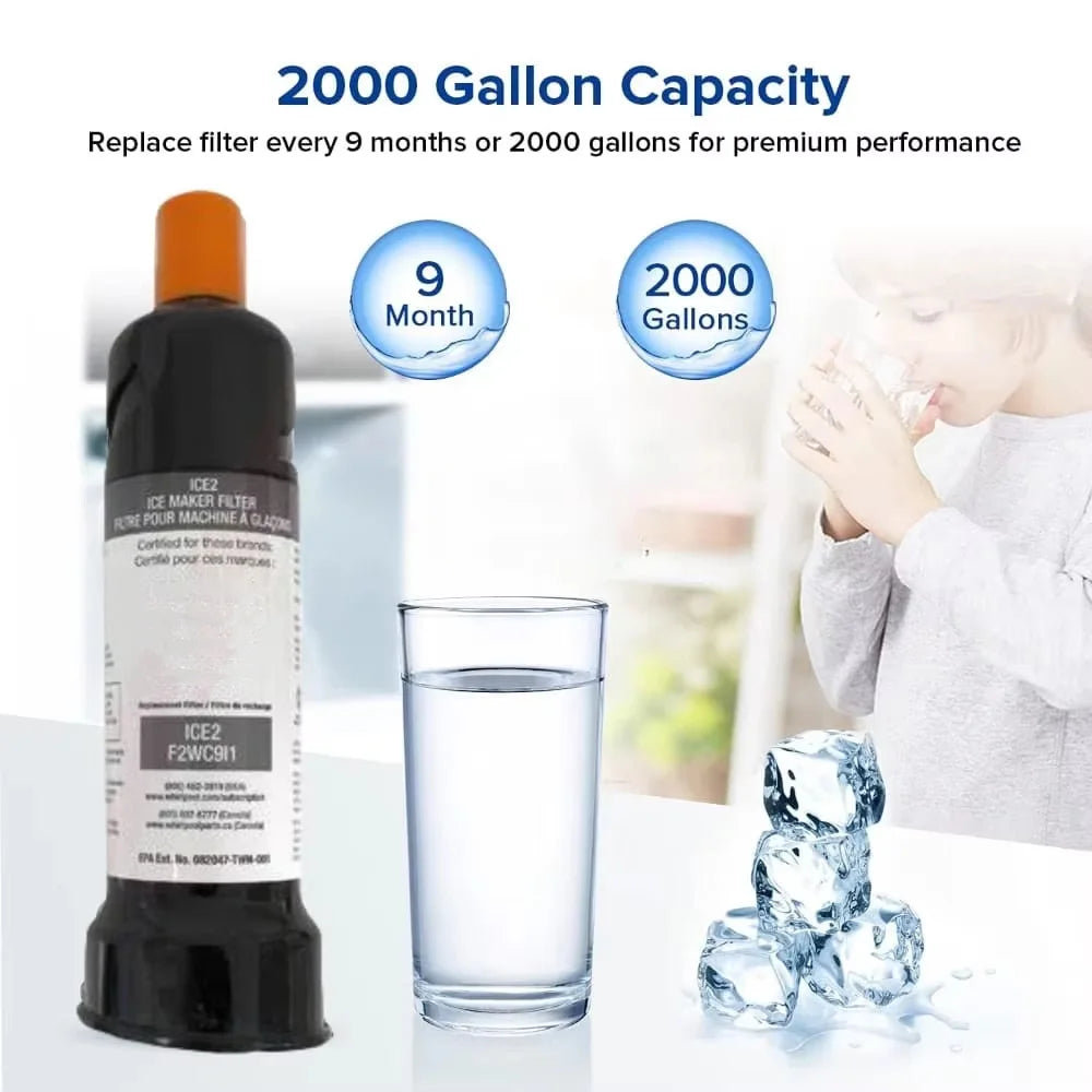 Activated Carbon Refrigerator Water Filter Replacement for ICE2 F2WC9I1 W10565350