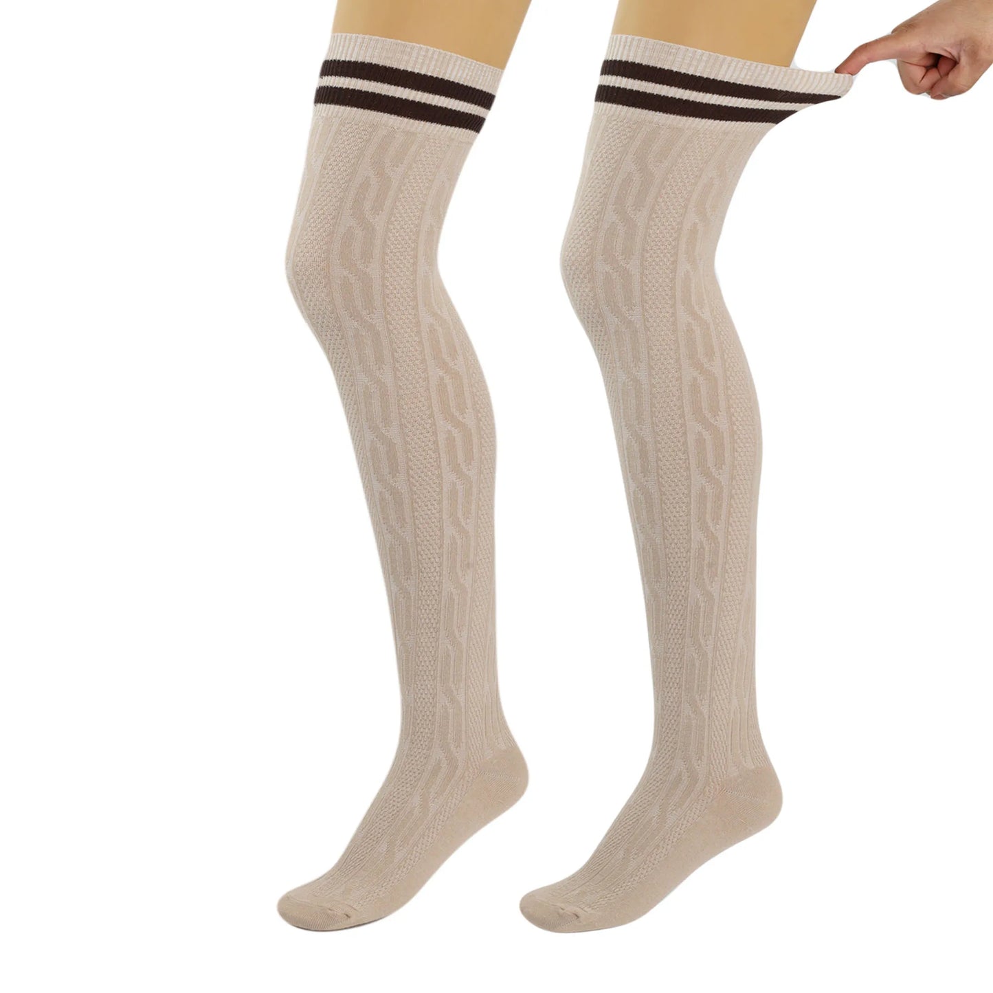 Women's Thigh High Knitted Socks - Over Knee Long Boot Socks, 1 Pair