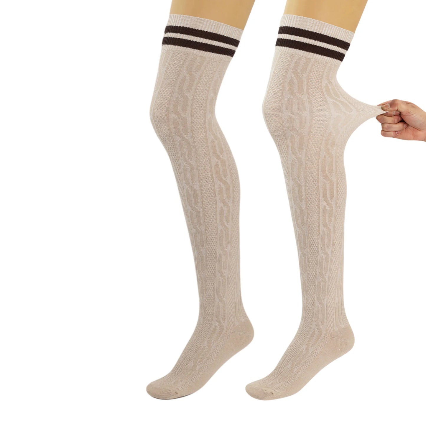 Women's Thigh High Knitted Socks - Over Knee Long Boot Socks, 1 Pair