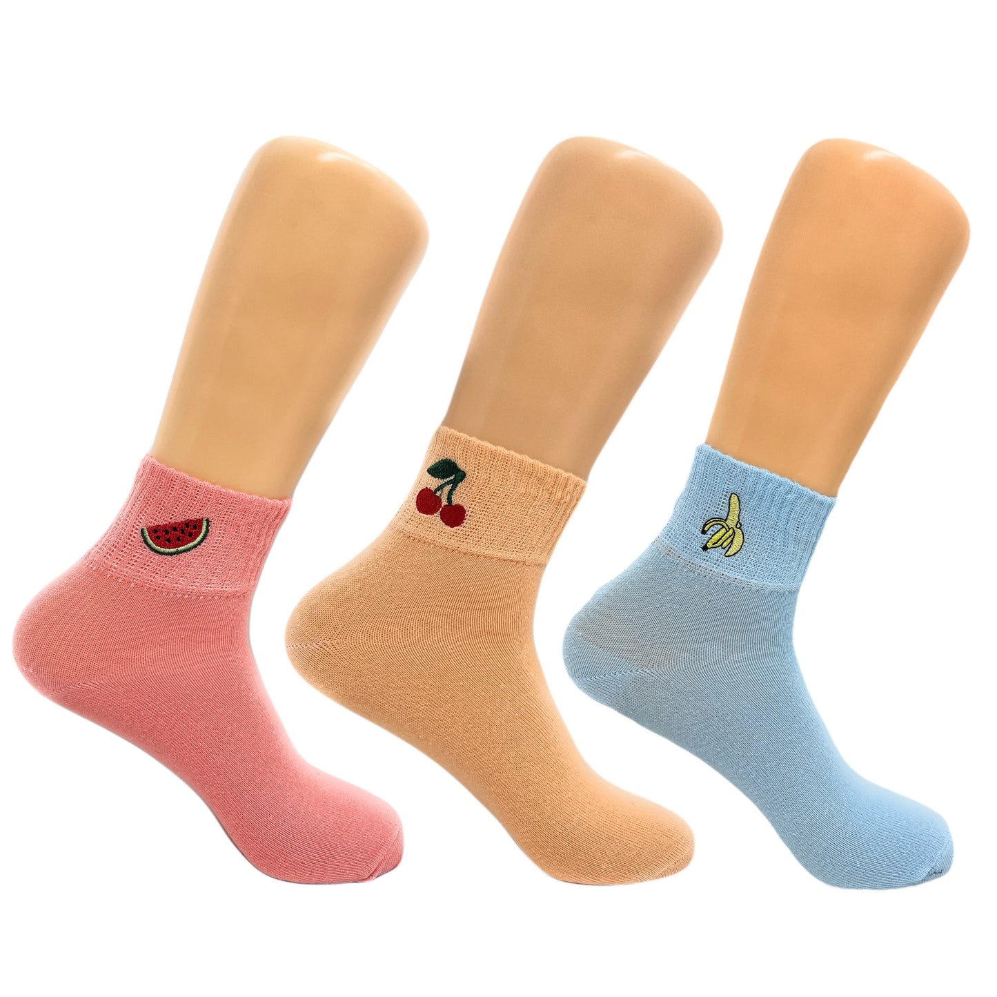 Fruit Ankle Socks for Women Cotton Mini Half Crew Socks 6 Pairs