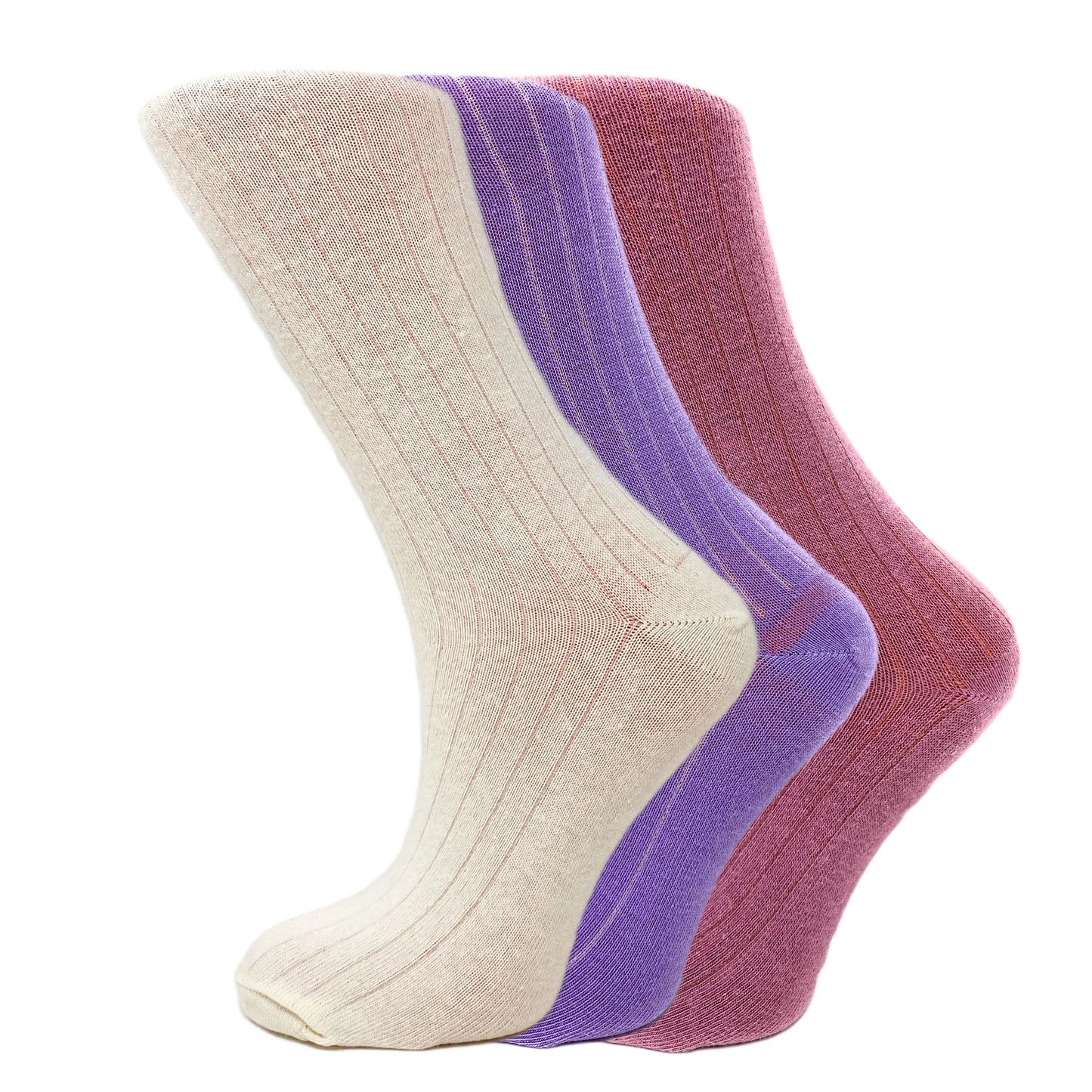 Mid-Calf Cotton Crew Socks for Women, 3 Pairs, Soft and Breathable