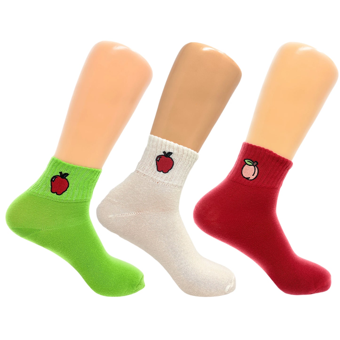 Fruit Ankle Socks for Women Cotton Mini Half Crew Socks 6 Pairs