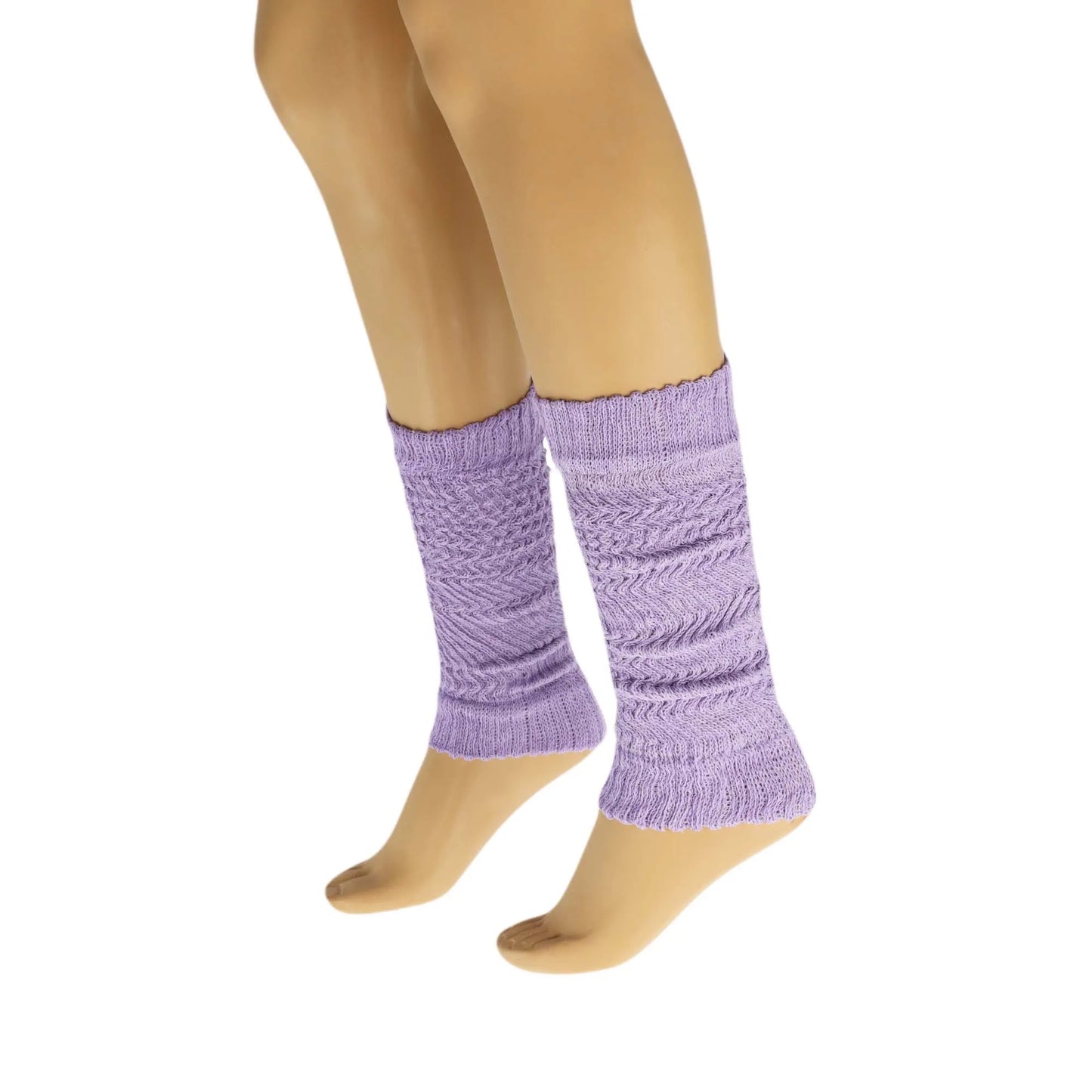 Women's Cotton Knitted Leg Warmers, Retro Style, 1 Pair, 20 Inches, Multiple Colors