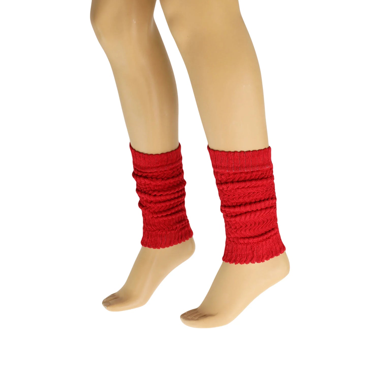 Women's Cotton Knitted Leg Warmers, Retro Style, 1 Pair, 20 Inches, Multiple Colors