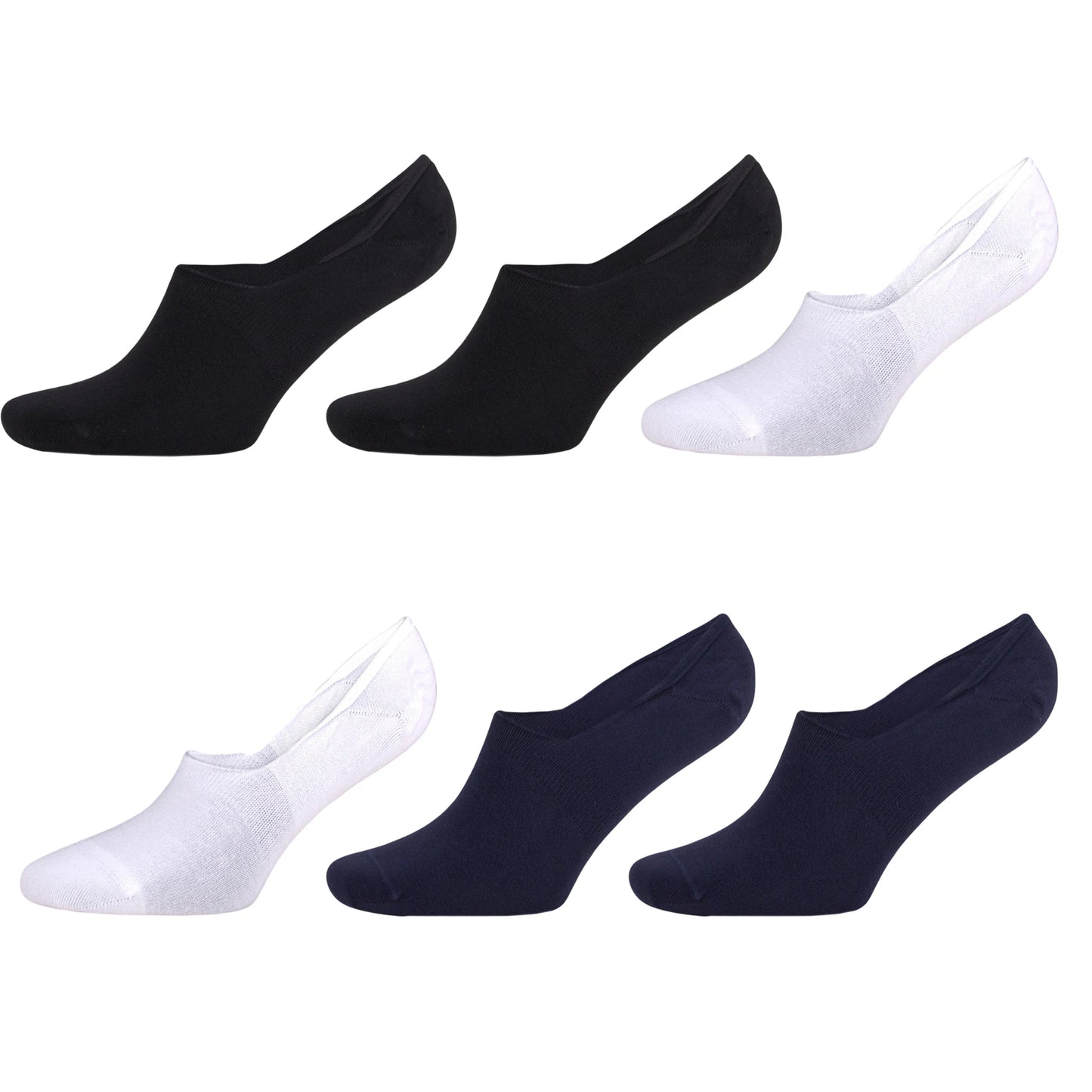 Men’s No Show Bamboo Socks, Invisible & Breathable, 6 Pairs, Shoe Size 8-11.5