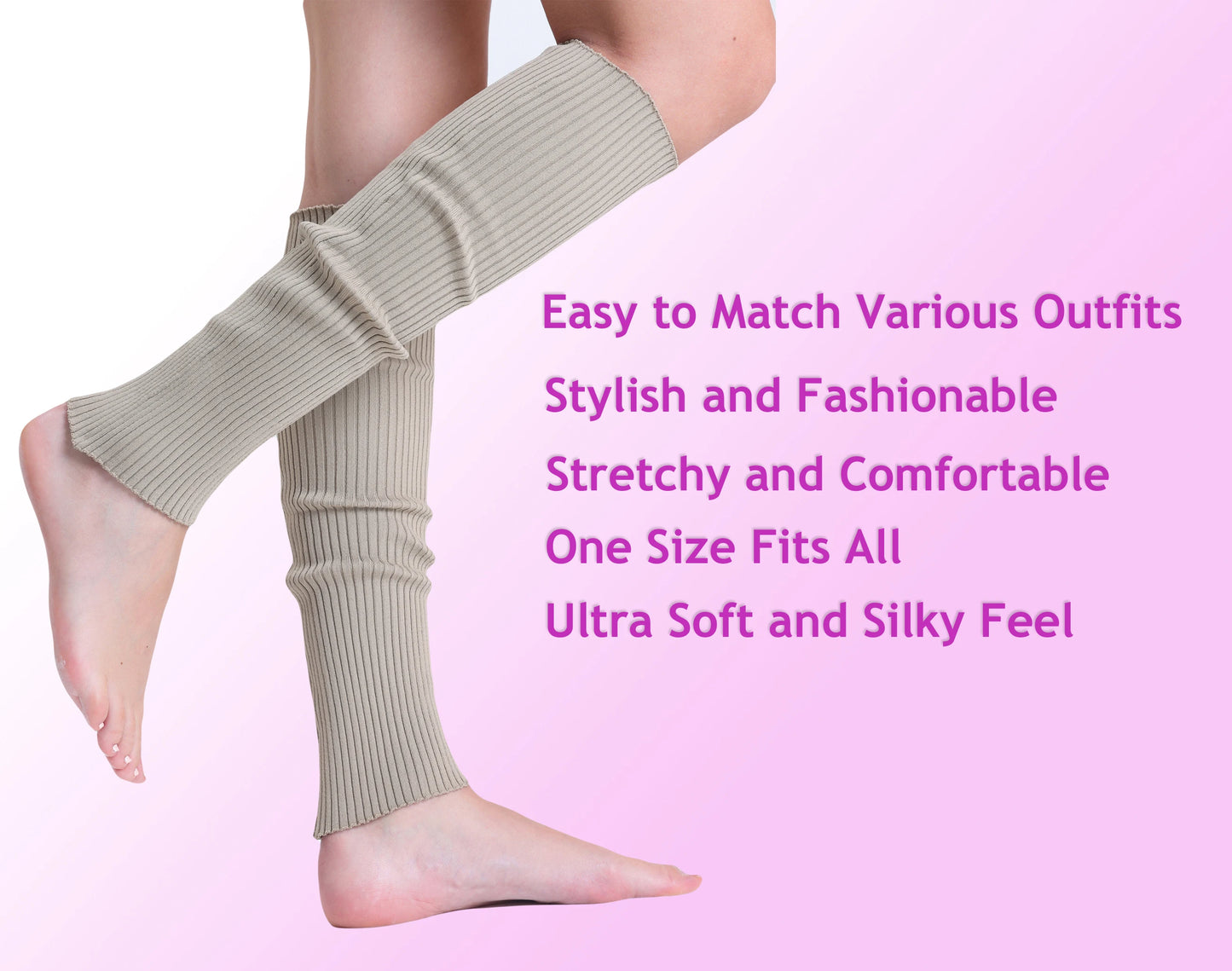 Retro Style Knitted Leg Warmers - Baggy Boot Socks, Knee Length, 1 Pair