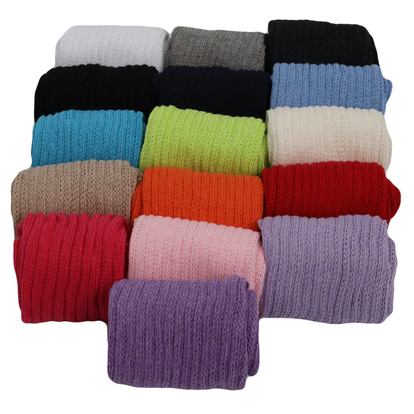 Women's Cotton Knitted Leg Warmers, Retro Style, 1 Pair, 20 Inches, Multiple Colors