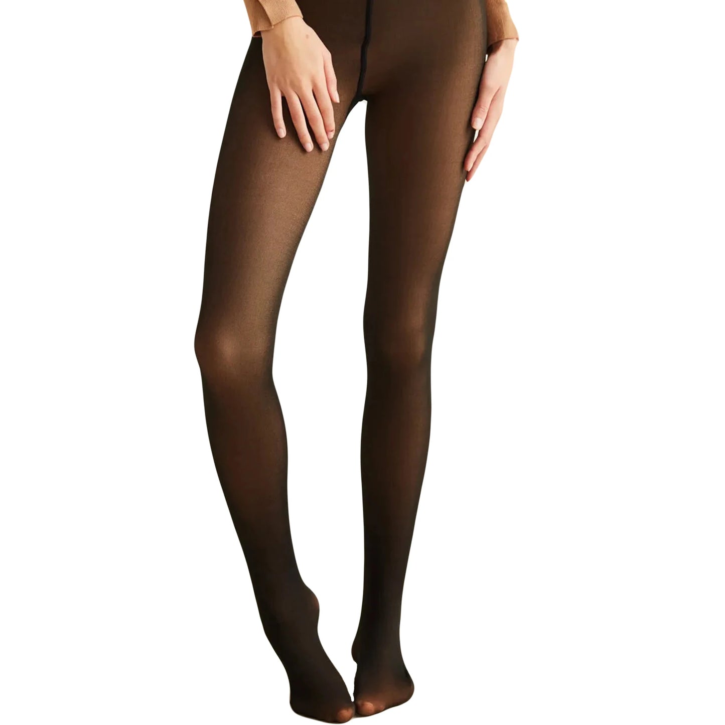 Fleece Lined Thermal Pantyhose High Waisted Sheer Tights for Women, 1 Pair