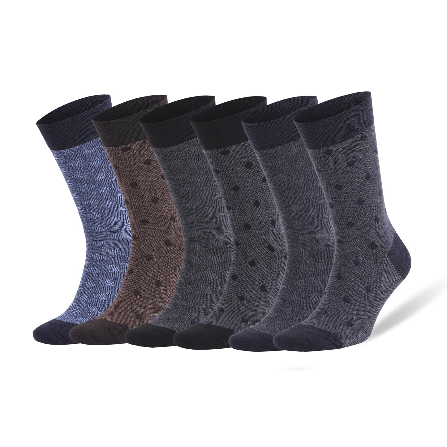 Men’s Bamboo Dress Socks, Breathable & Odor-Free, 6 Pairs with Gift Box