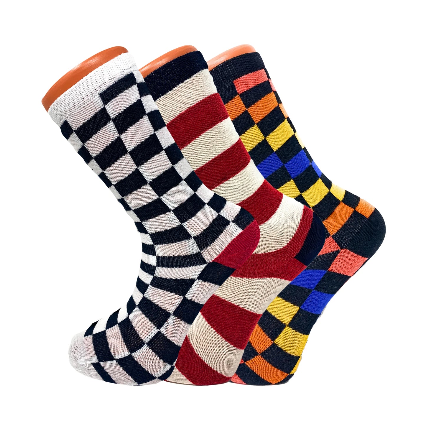 Novelty Colorful Funny Cotton Crew Dress Socks 3 Pairs