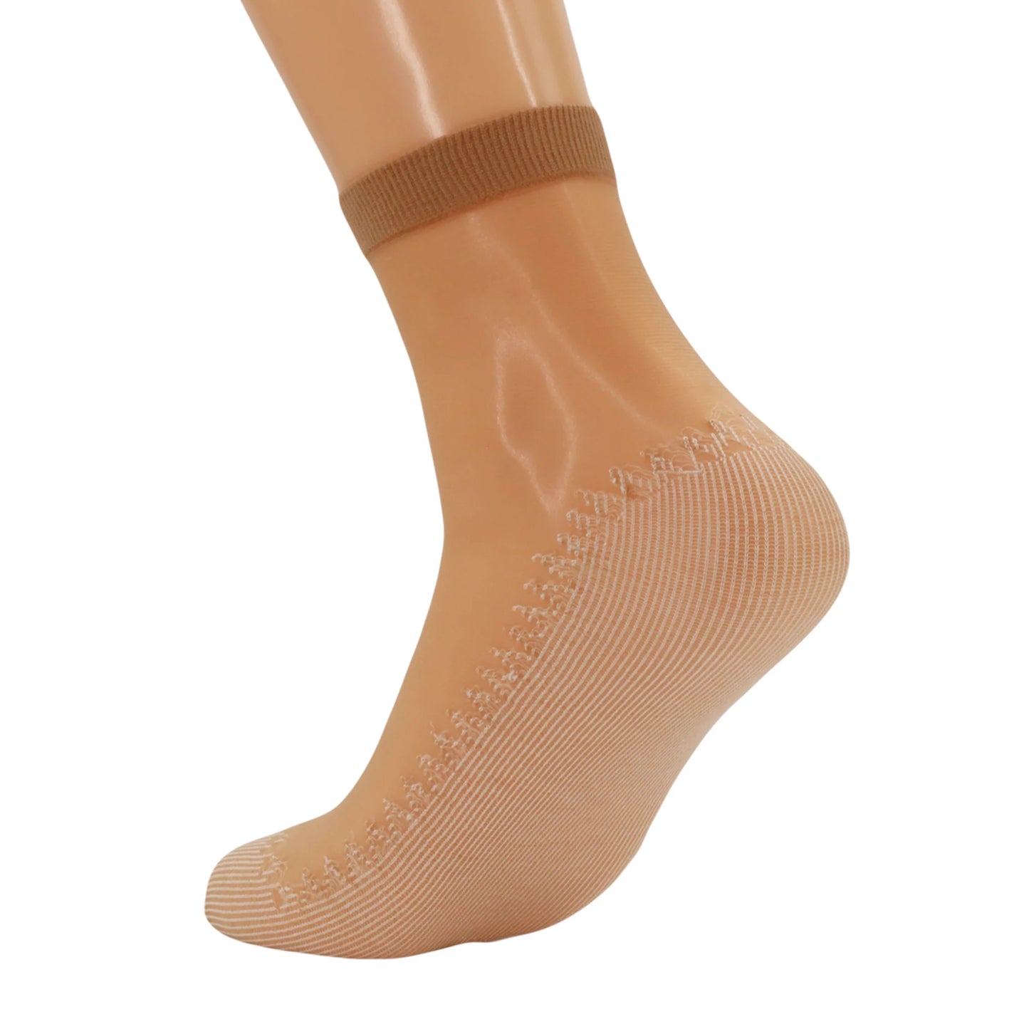 Anti-Slip Sheer Ankle Socks for Women with Cotton Sole 20 Pairs