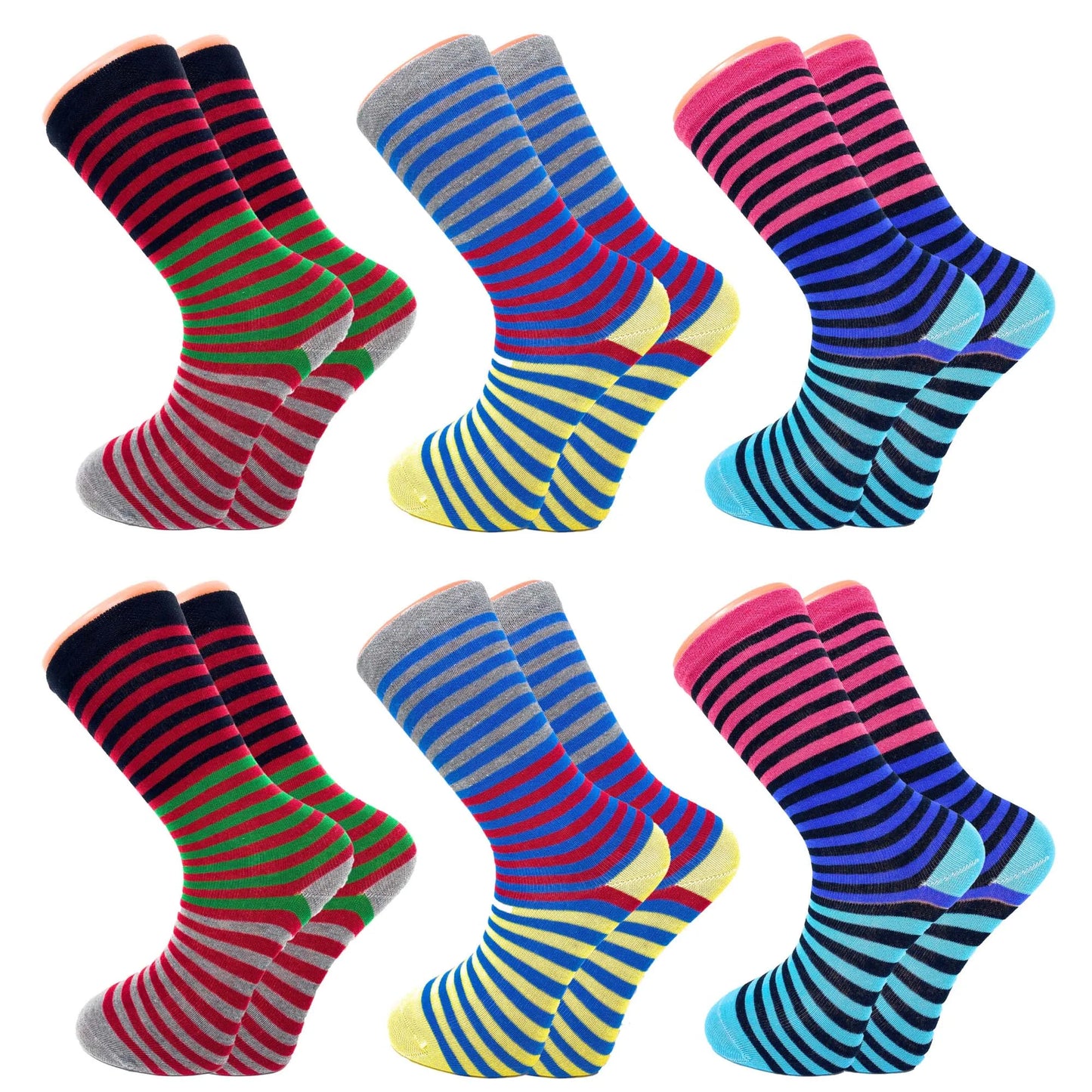 Colorful Funny Cotton Crew Dress Socks 6 Pairs Novelty Socks