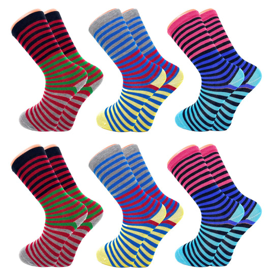 Colorful Funny Cotton Crew Dress Socks 6 Pairs Novelty Socks