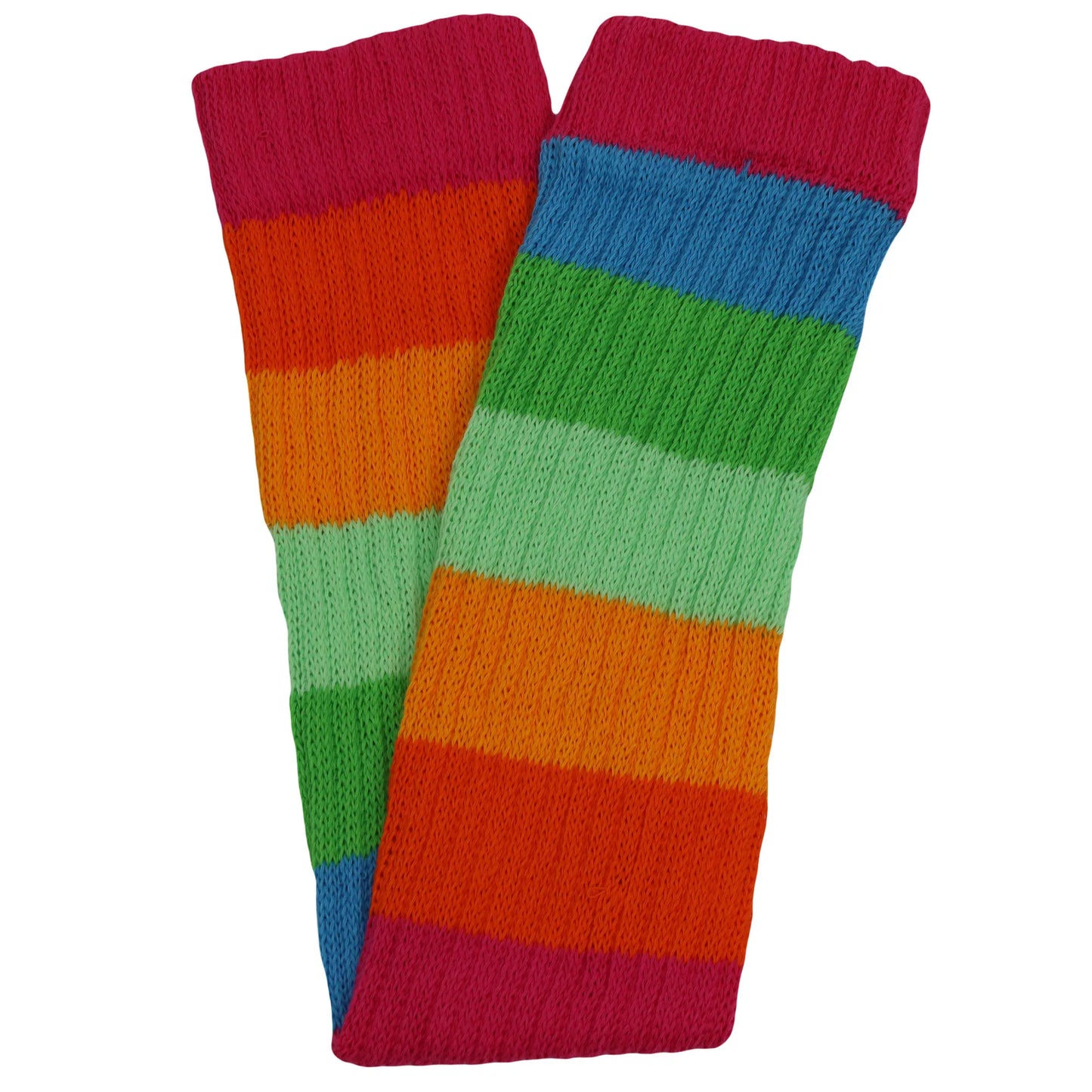 Women’s Colorful Baggy Leg Warmers, 100% Cotton, 1 Pair, Retro Style