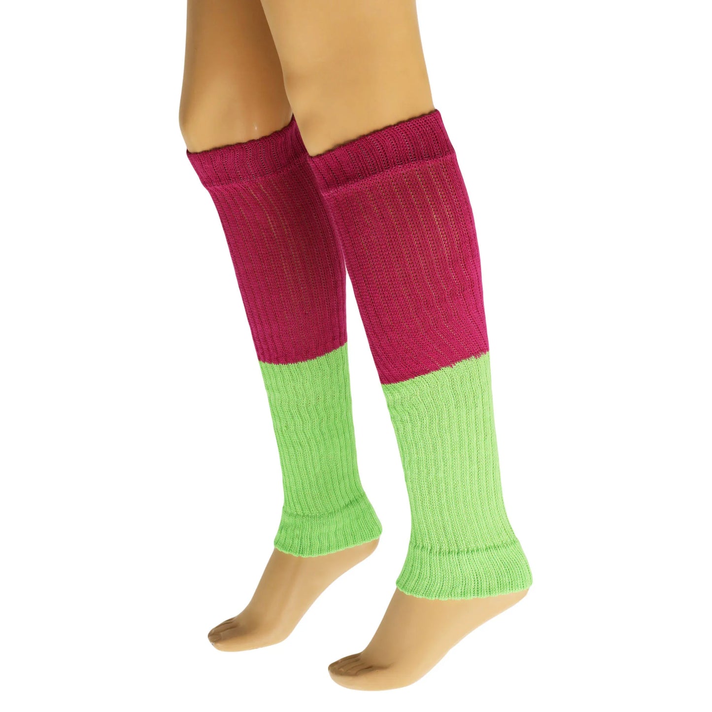 Women’s Colorful Baggy Leg Warmers, 100% Cotton, 1 Pair, Retro Style